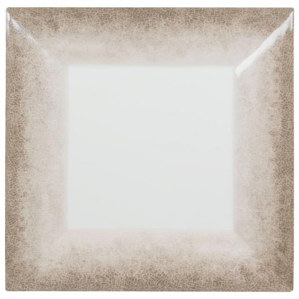 Jazz Square Melamine Plates 150mm (6'') with Crackle Finished Border