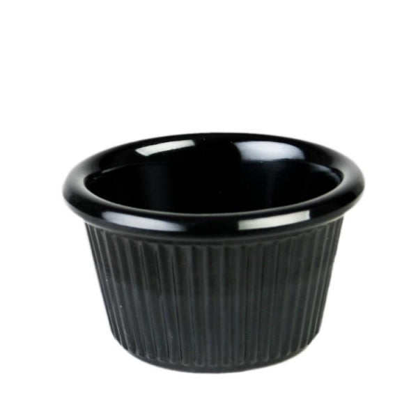 Fluted Melamine Black Ramekin 118ml - Pack Of 12