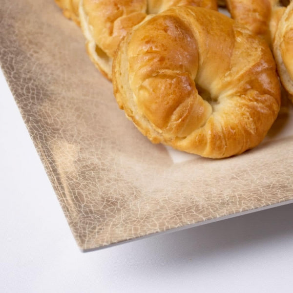 Jazz Square Melamine Plates 200mm (8") with Crackle Finished Border