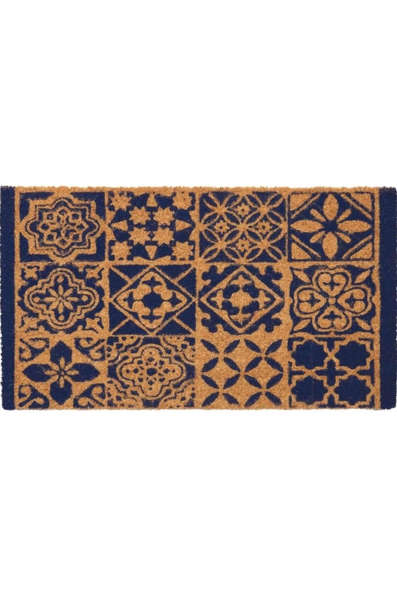 Coir Tile Blue Mat 40x70 cm Blue