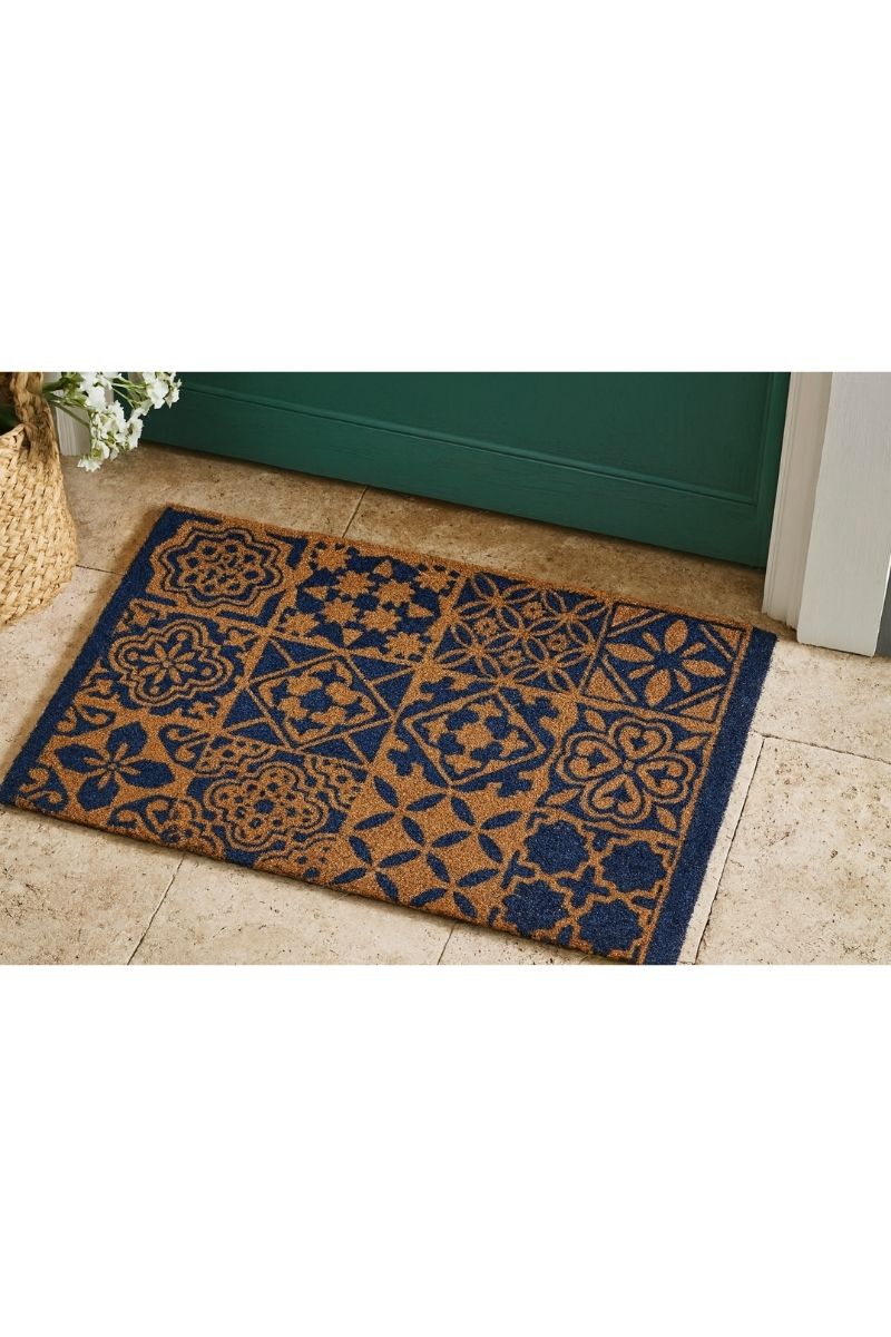 Coir Tile Blue Mat 40x70 cm