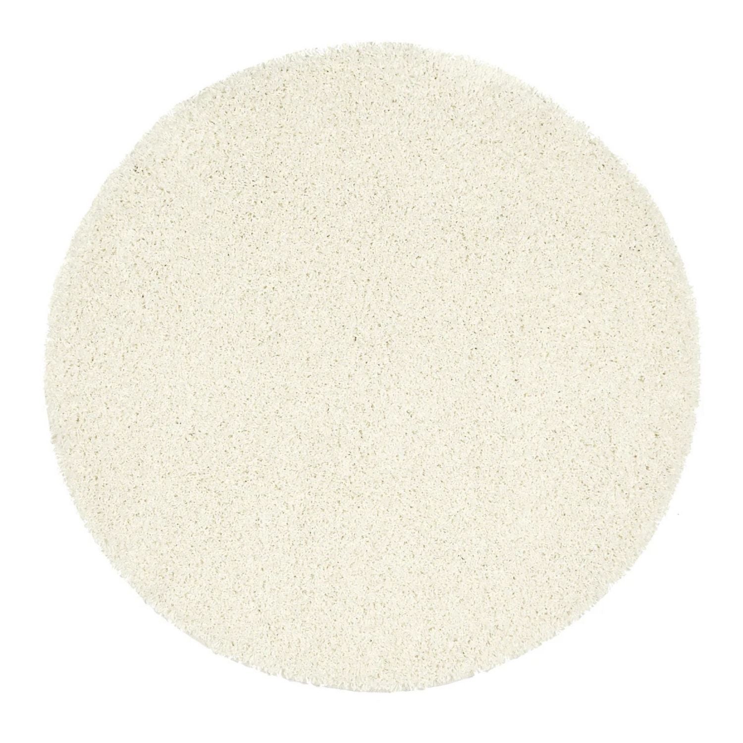 Washable Ivory Shaggy Rug Ø 100 cm