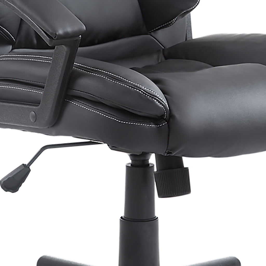 Office Chair, Computer Desk Chair, Mid Back Executive Chair with Adjustable Height and Swivel Rolling Wheels for Home Study, Black