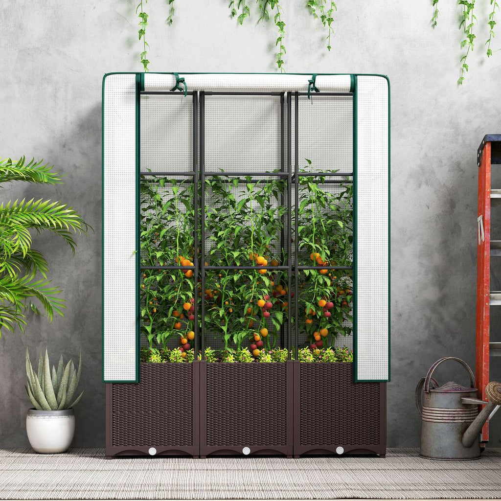 Plastic Vegetable Planter with Trellis, 80 x 40 x 140 cm