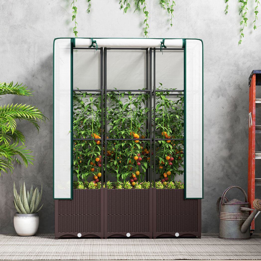 Plastic Vegetable Planter with Trellis, 80 x 40 x 140 cm