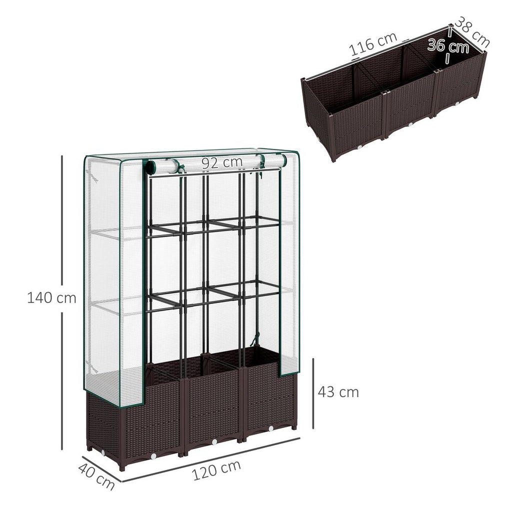 Plastic Vegetable Planter with Trellis, 80 x 40 x 140 cm