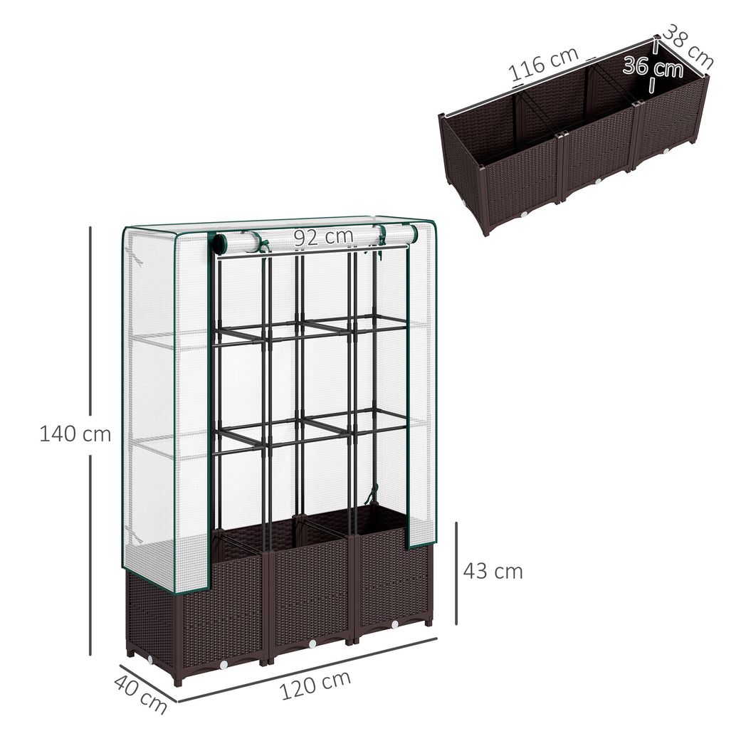 Plastic Vegetable Planter with Trellis, 80 x 40 x 140 cm