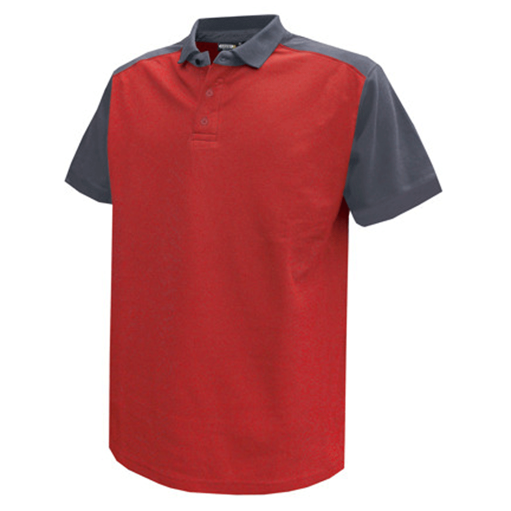 DASSY Cesar 710004 Two Tone Polo Work Shirt Various Colours RED CEMENT GREY