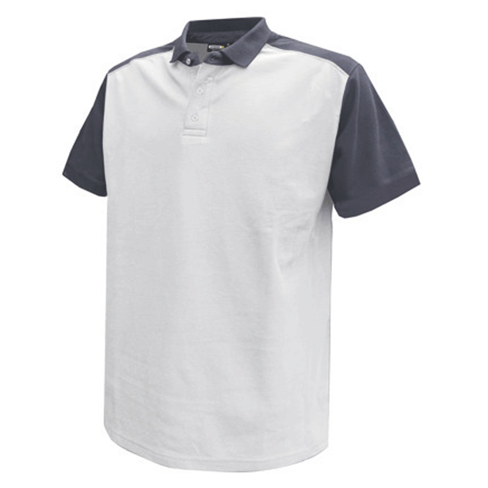 DASSY Cesar 710004 Two Tone Polo Work Shirt Various Colours WHITE CEMENT GREY