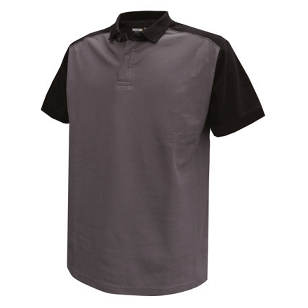 DASSY Cesar 710004 Two Tone Polo Work Shirt Various Colours CEMENT GREY BLACK