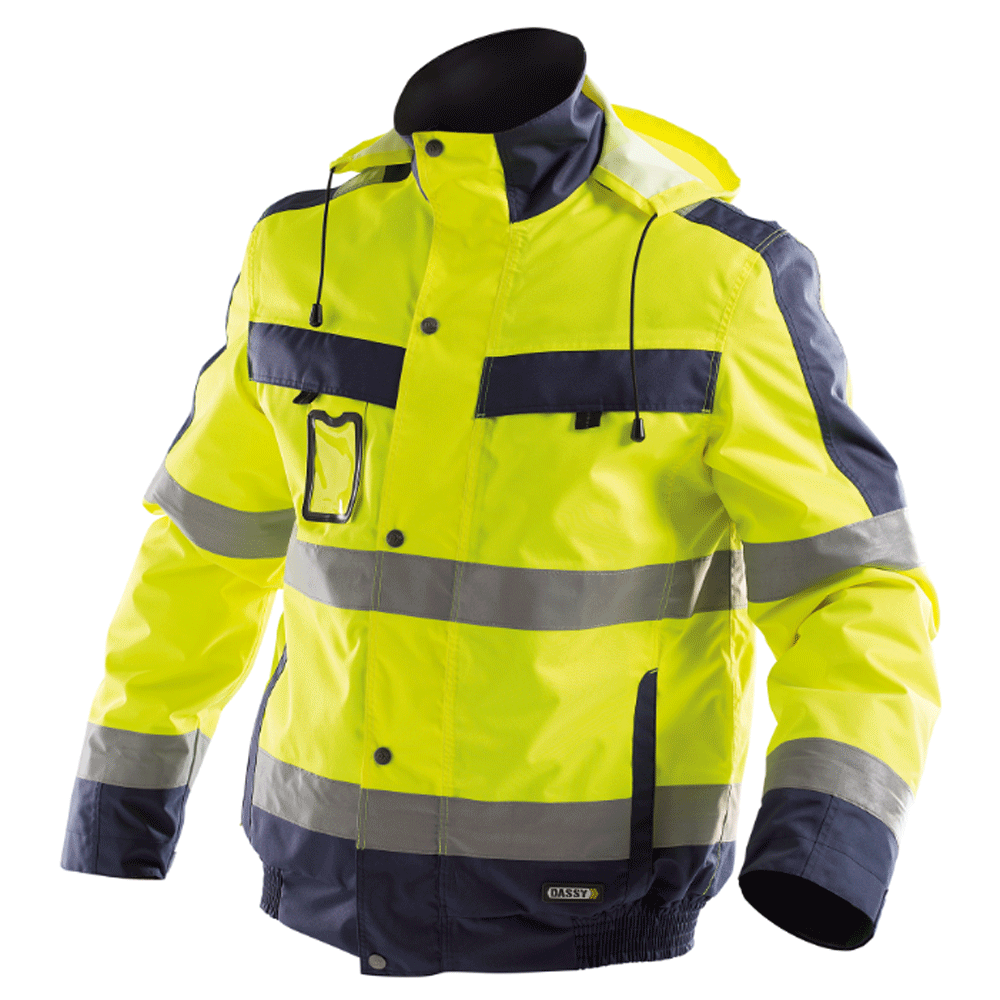 DASSY Lima 500120 Water-Resistant Breathable Hi-Vis Winter Jacket Various Colours FLUO YELLOW NAVY