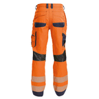 DASSY Odessa 200984 Hi-Vis Kneepad Multi-Pocket Trousers Orange 31" Waist, 30" Short Leg