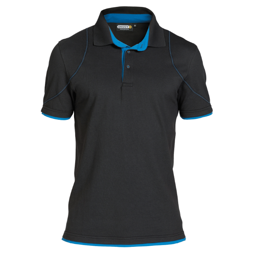 DASSY Orbital 710011 Polo Shirt Various Colours BLACK AZURE BLUE