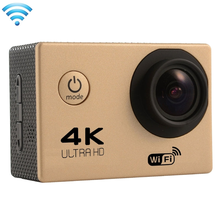 F60 2.0 inch Screen 170 Degrees Wide Angle WiFi Sport Action Camera Camcorder with Waterproof Housing Case, Support 64GB Micro SD Card, F60 (Yellow), F60 (White), F60 (Silver), F60 (Magenta), F60 (Blue), F60 (Gold), F60 (Black) – Waterproof, TPU, 4K F60 (Gold) Gold