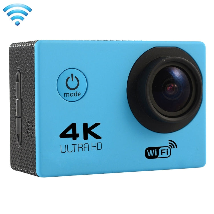 F60 2.0 inch Screen 170 Degrees Wide Angle WiFi Sport Action Camera Camcorder with Waterproof Housing Case, Support 64GB Micro SD Card, F60 (Yellow), F60 (White), F60 (Silver), F60 (Magenta), F60 (Blue), F60 (Gold), F60 (Black) – Waterproof, TPU, 4K F60 (Blue) Blue