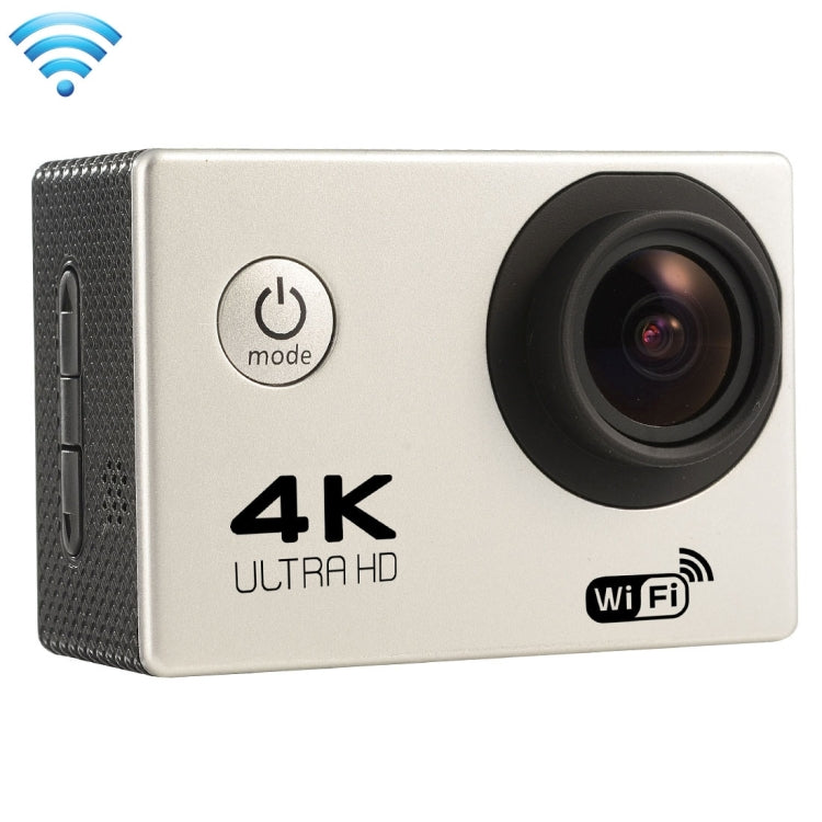 F60 2.0 inch Screen 170 Degrees Wide Angle WiFi Sport Action Camera Camcorder with Waterproof Housing Case, Support 64GB Micro SD Card, F60 (Yellow), F60 (White), F60 (Silver), F60 (Magenta), F60 (Blue), F60 (Gold), F60 (Black) – Waterproof, TPU, 4K F60 (Silver) Silver