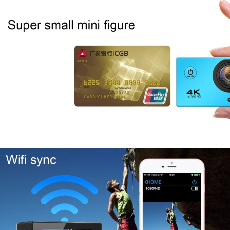 F60 2.0 inch Screen 170 Degrees Wide Angle WiFi Sport Action Camera Camcorder with Waterproof Housing Case, Support 64GB Micro SD Card, F60 (Yellow), F60 (White), F60 (Silver), F60 (Magenta), F60 (Blue), F60 (Gold), F60 (Black) – Waterproof, TPU, 4K