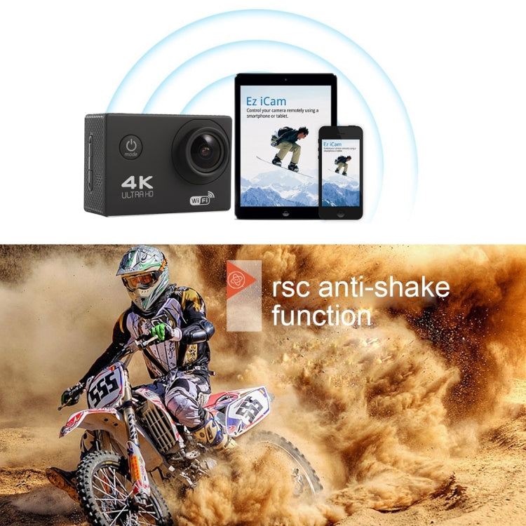 F60 2.0 inch Screen 170 Degrees Wide Angle WiFi Sport Action Camera Camcorder with Waterproof Housing Case, Support 64GB Micro SD Card, F60 (Yellow), F60 (White), F60 (Silver), F60 (Magenta), F60 (Blue), F60 (Gold), F60 (Black) – Waterproof, TPU, 4K
