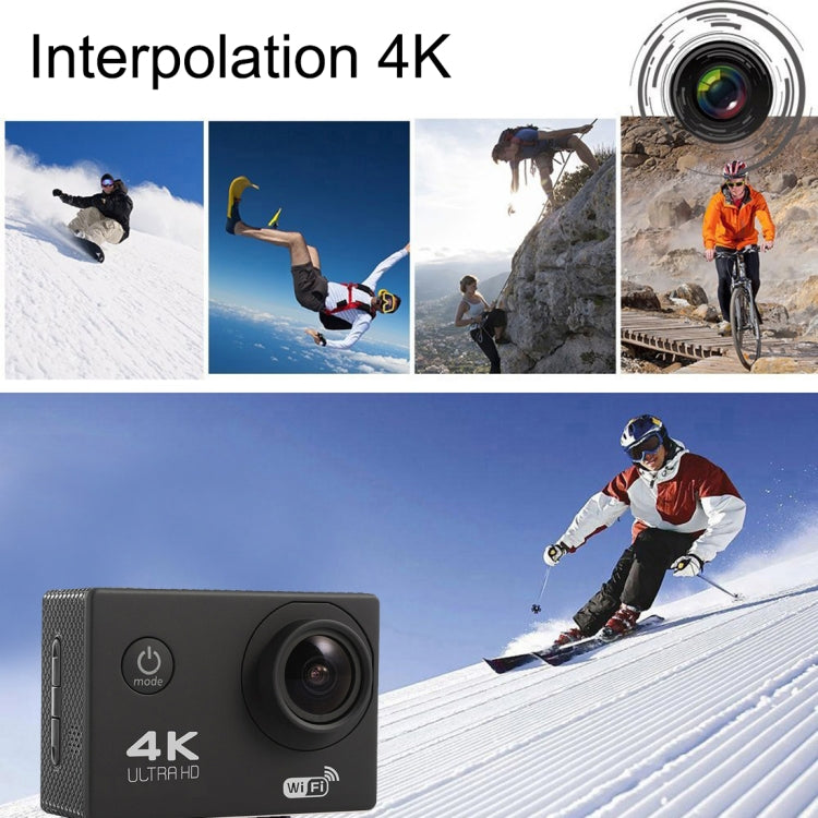 F60 2.0 inch Screen 170 Degrees Wide Angle WiFi Sport Action Camera Camcorder with Waterproof Housing Case, Support 64GB Micro SD Card, F60 (Yellow), F60 (White), F60 (Silver), F60 (Magenta), F60 (Blue), F60 (Gold), F60 (Black) – Waterproof, TPU, 4K