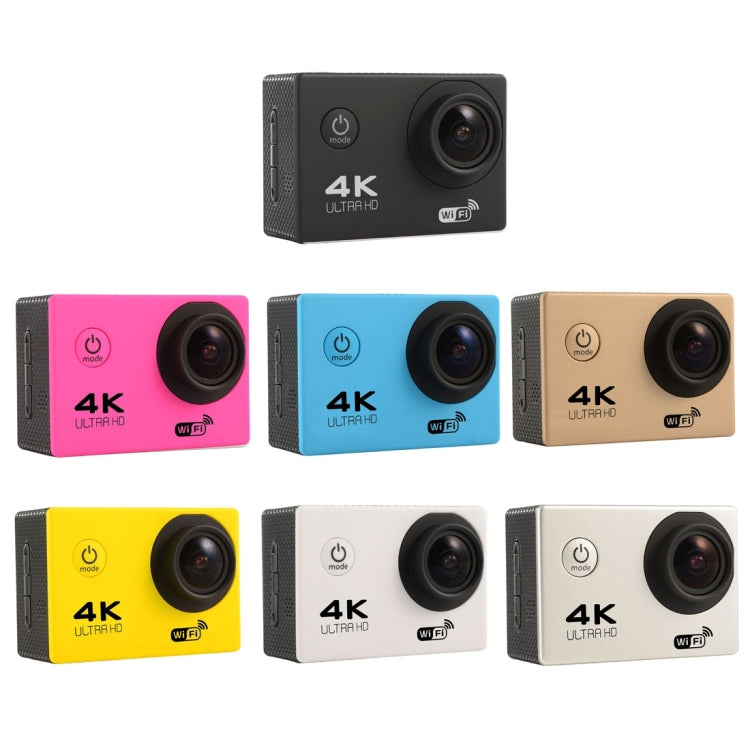 F60 2.0 inch Screen 170 Degrees Wide Angle WiFi Sport Action Camera Camcorder with Waterproof Housing Case, Support 64GB Micro SD Card, F60 (Yellow), F60 (White), F60 (Silver), F60 (Magenta), F60 (Blue), F60 (Gold), F60 (Black) – Waterproof, TPU, 4K