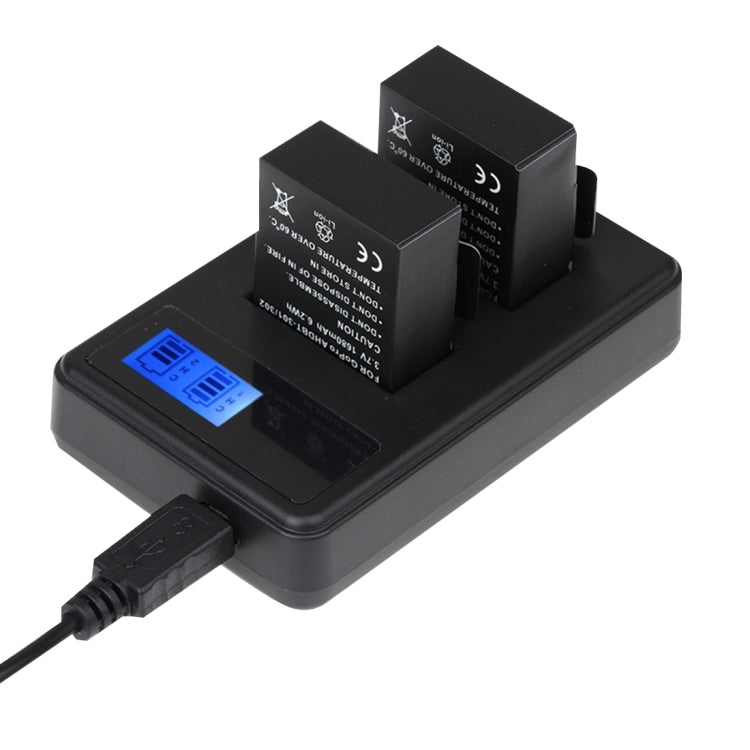 AHDBT-501 LCD Screen Dual Batteries Charger for GoPro HERO5 with Displays Charging Capacity – Durable Build, Easy to Use, For GoPro HERO5