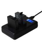 AHDBT-501 LCD Screen Dual Batteries Charger for GoPro HERO5 with Displays Charging Capacity – Durable Build, Easy to Use, For GoPro HERO5