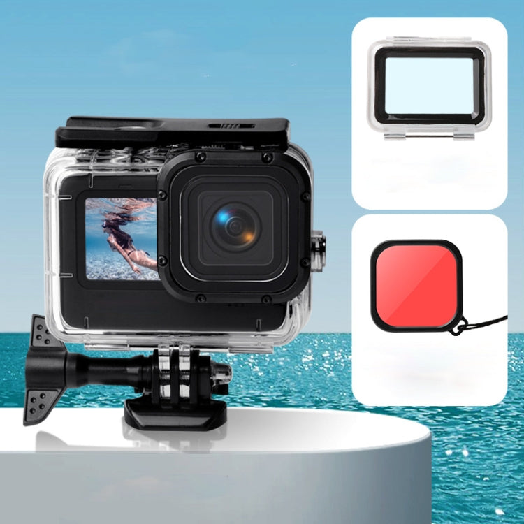 Waterproof Case + Touch Back Cover + Color Lens Filter for GoPro HERO10 Black / HERO9 Black, Case + Touch Cover + Pink Filter for GoPro9, Case + Touch Cover + Purple Filter for GoPro9, Case + Touch Cover + Red Filter for GoPro9 – Waterproof Case + Touch Cover + Red Filter for GoPro9 Red