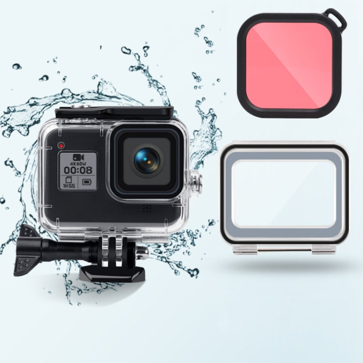 45m Waterproof Case + Touch Back Cover + Color Lens Filter for GoPro HERO8 Black, Case + Touch Cover + Pink Filter for GoPro8, Case + Touch Cover + Purple Filter for GoPro8, Case + Touch Cover + Red Filter for GoPro8 – Waterproof Case + Touch Cover + Pink Filter for GoPro8 Pink