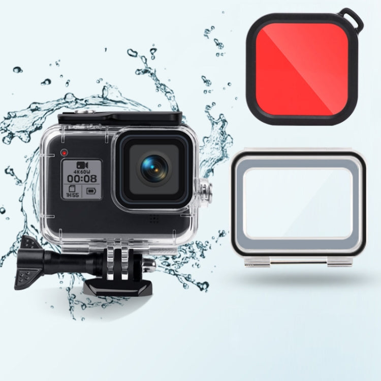 45m Waterproof Case + Touch Back Cover + Color Lens Filter for GoPro HERO8 Black, Case + Touch Cover + Pink Filter for GoPro8, Case + Touch Cover + Purple Filter for GoPro8, Case + Touch Cover + Red Filter for GoPro8 – Waterproof Case + Touch Cover + Red Filter for GoPro8 Red