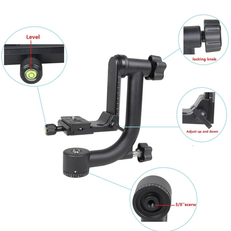 YELANGU Horizontal 360 Degree Gimbal Tripod Head for Home DV and SLR Cameras, YLG0401E – Aluminum Alloy