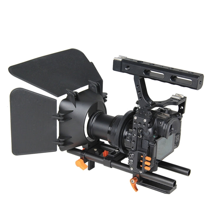 YELANGU YLG1105A A7 Cage Set Include Video Camera Cage Stabilizer / Follow Focus / Matte Box for Sony GH4 / A7S / A7 / A7R / A72 / A7RII / A7SII / A6000 / A6500 / A6300 / A7R3 / A7S3 / A7R4 Orange