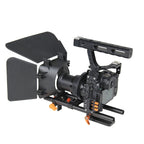 YELANGU YLG1105A A7 Cage Set Include Video Camera Cage Stabilizer / Follow Focus / Matte Box for Sony GH4 / A7S / A7 / A7R / A72 / A7RII / A7SII / A6000 / A6500 / A6300 / A7R3 / A7S3 / A7R4 Orange