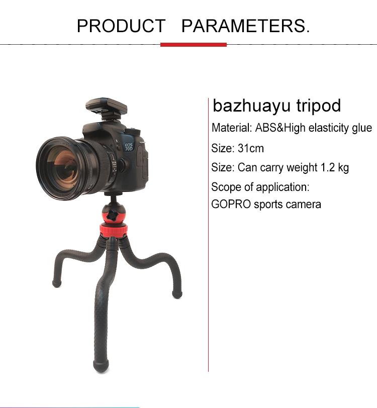 Mini Octopus Flexible Tripod Holder with Phone Clamp for iPhone, Galaxy, Huawei, GoPro, Insta360, DJI and Other Action Cameras, GP271 – Durable Build, Easy to Use