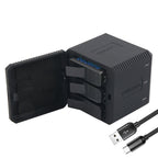 RUIGPRO USB Triple Batteries Housing Charger Box with USB Cable & LED Indicator Light for GoPro HERO6 /5 – Durable Build, Easy to Use