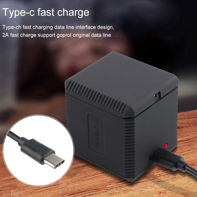 RUIGPRO USB Triple Batteries Housing Charger Box with USB Cable & LED Indicator Light for GoPro HERO6 /5 – Durable Build, Easy to Use