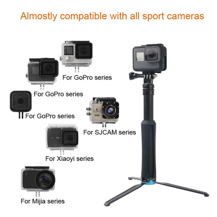 Portable Foldable Tripod Holder Selfie Monopod Stick for GoPro, Insta360, DJI and Other Action Cameras, Length: 23.5-81cm, RUIGPRO – Aluminum Alloy
