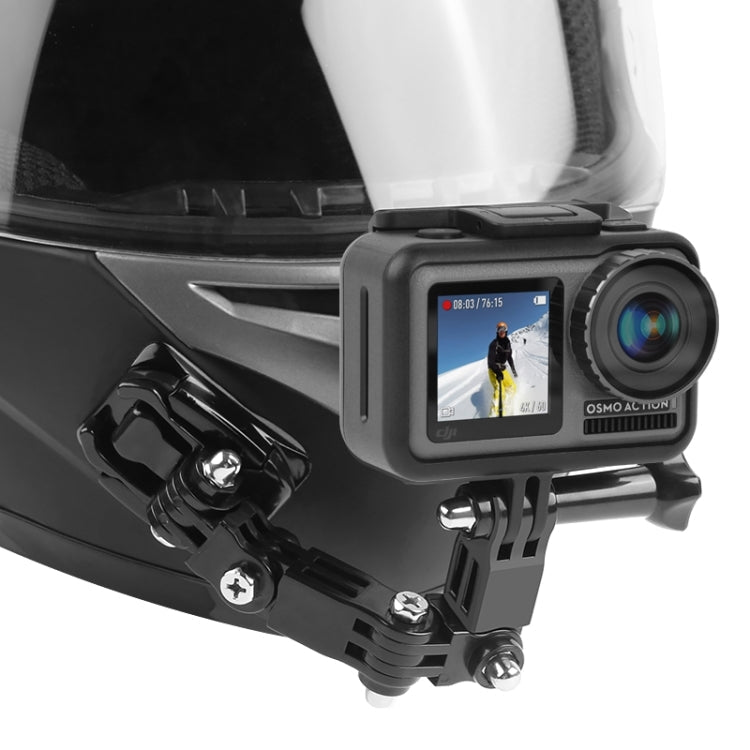 Cycling Helmet Adhesive Multi-Joint Arm Fixed Mount Set with J-Hook Buckle Mount & Screw for GoPro, Insta360, DJI and Other Action Cameras, Cycling Helmet Kit – Durable Build, Easy to Use
