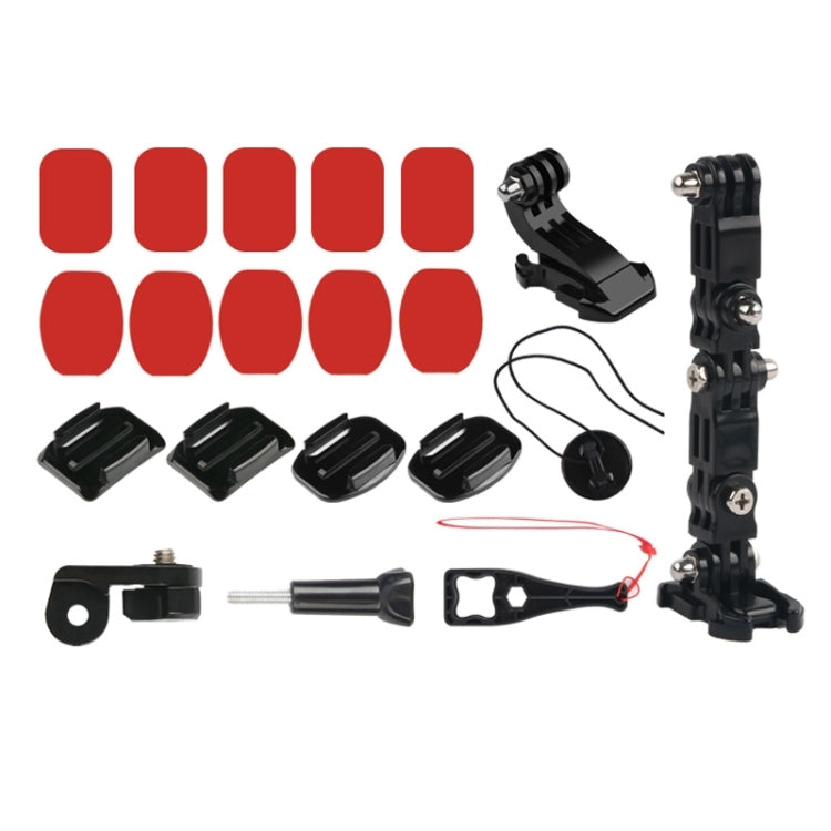 Cycling Helmet Adhesive Multi-Joint Arm Fixed Mount Set with J-Hook Buckle Mount & Adapter & Screw for GoPro, Insta360, DJI and Other Action Cameras, Cycling Helmet Kit with Adapter – Durable Build, Easy to Use