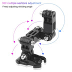 Cycling Helmet Adhesive Multi-Joint Arm Fixed Mount Set with J-Hook Buckle Mount & Adapter & Screw for GoPro, Insta360, DJI and Other Action Cameras, Cycling Helmet Kit with Adapter – Durable Build, Easy to Use