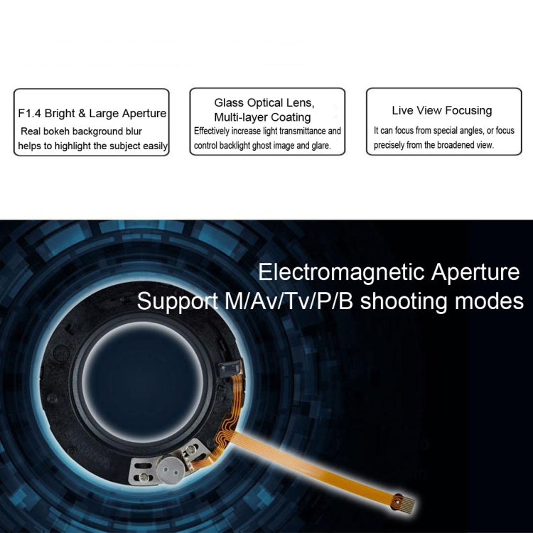 YONGNUO YN50MM F1.4C F1.4 Lens Large Aperture Auto Focus Lens for Canon, YN50mm F1.4C