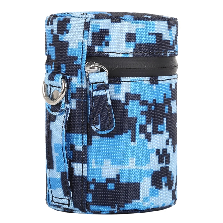 Camouflage Color Small Lens Case Zippered Cloth Pouch Box for DSLR Camera Lens, Size: 11x8x8cm Blue