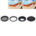JUNESTAR 4 in 1 Proffesional 40.5mm Lens Filter(CPL + UV) & Waterproof Housing Case Adapter Ring & Lens Protective Cap for GoPro HERO4 / 3+ / 3 Sport Action Camera, 4 in 1 40.5mm Lens – Waterproof