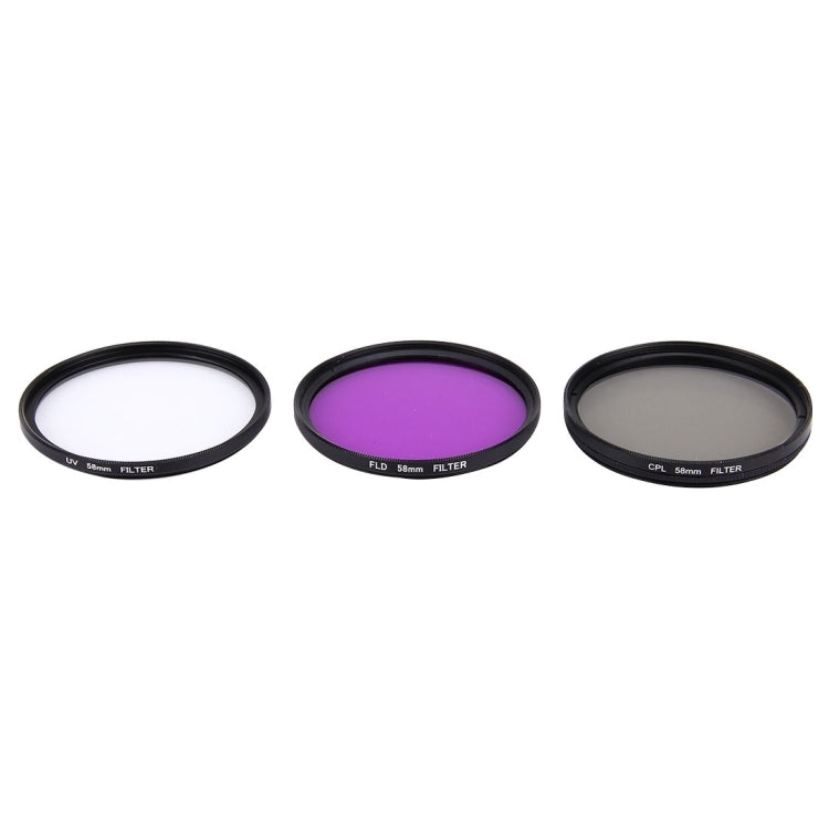 JUNESTAR 3 in 1 Proffesional 58mm Lens Filter(CPL + UV + FLD / Purple) for GoPro & Xiaomi Xiaoyi Yi Sport Action Camera, 3 in 1 – Durable Build, Easy to Use