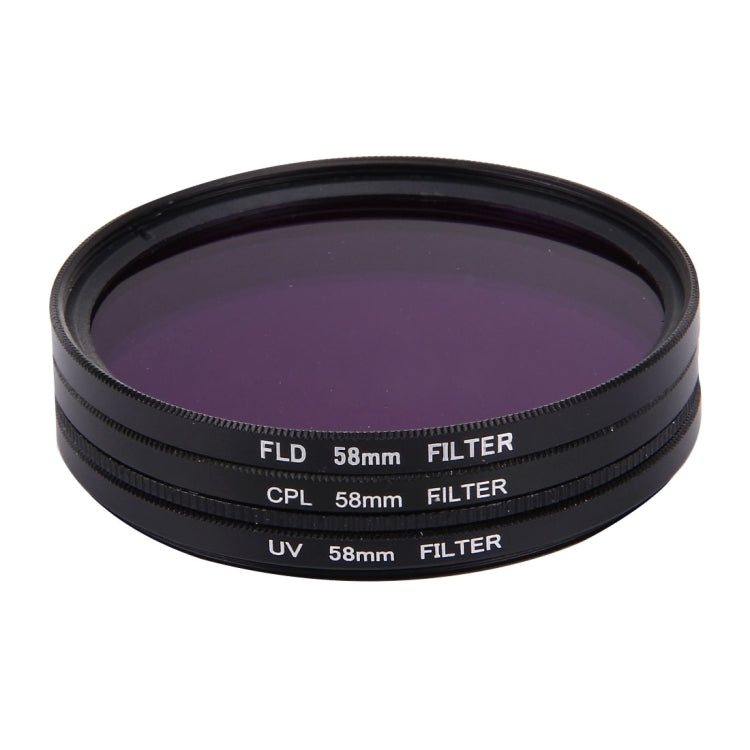 JUNESTAR 3 in 1 Proffesional 58mm Lens Filter(CPL + UV + FLD / Purple) for GoPro & Xiaomi Xiaoyi Yi Sport Action Camera, 3 in 1 – Durable Build, Easy to Use