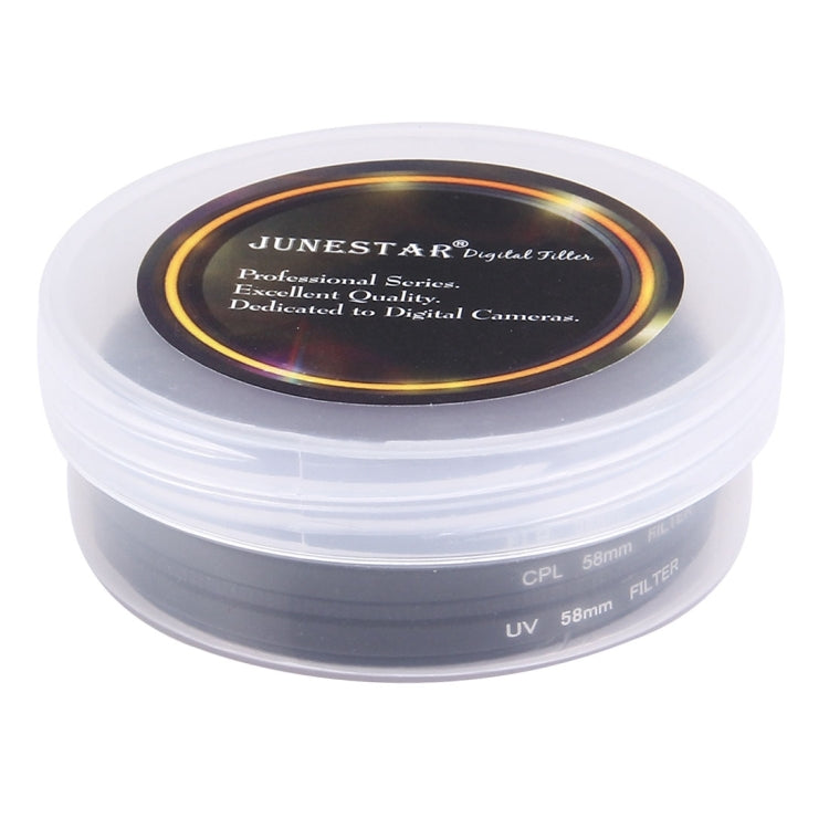 JUNESTAR 3 in 1 Proffesional 58mm Lens Filter(CPL + UV + FLD / Purple) for GoPro & Xiaomi Xiaoyi Yi Sport Action Camera, 3 in 1 – Durable Build, Easy to Use