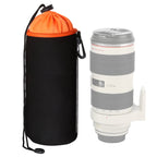 SLR Camera Lens Bag Micro Single Lens Bag Lens Inner Bile Bag Waterproof Protective Case Plus Velvet Thickening, Diameter: 10cm, Height: 25cm, Diameter: 10cm, Height: 25cm Diameter: 10cm, Height: 25cm Orange