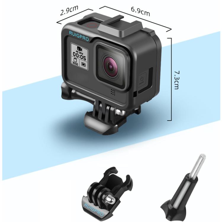 RUIGPRO for GoPro HERO8 Black Standard Border PC ABS Frame Mount Protective Case – Durable Build, Easy to Use