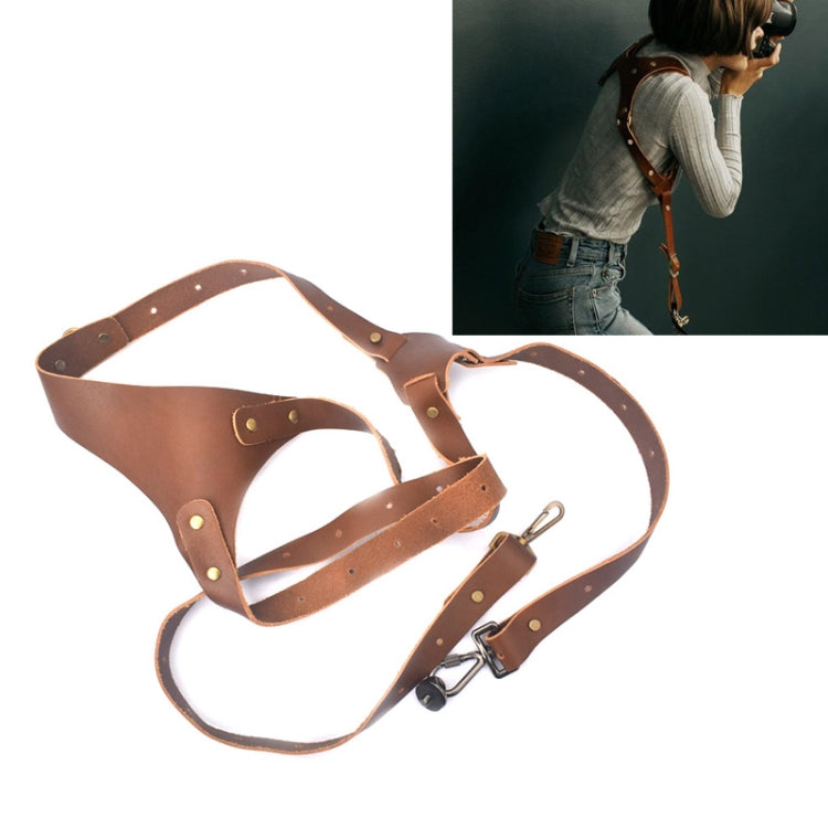 Quick Release Anti-Slip Shoulder Leather Harness Camera Strap with Metal Hook for SLR / DSLR Cameras (Left Shoulder), Left Shoulder, Right Shoulder Left Shoulder DCA0900B