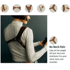 Quick Release Anti-Slip Shoulder Leather Harness Camera Strap with Metal Hook for SLR / DSLR Cameras (Left Shoulder), Left Shoulder, Right Shoulder