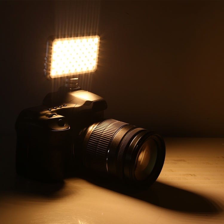 LED-013 Pocket 112 LEDs Professional Vlogging Photography Video & Photo Studio Light with OLED Display & Cold Shoe Adapter Mount for Canon / Nikon DSLR Cameras, 112 LED – Durable Build, Easy to Use